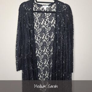 LuLaRoe Sarah Medium Black Lace Floral NEW